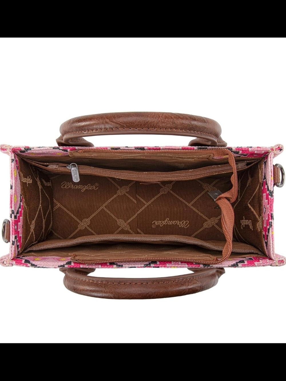 Wrangler Aztec Pink Patterned Tote Shoulder Crossbody Bag W/Adjustable Strap - Picture 5 of 8